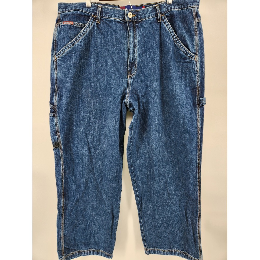 VTG‎ Benzene Carpenter Jeans Mens 42x30 Blue Baggy Denim Dark Wash American USA